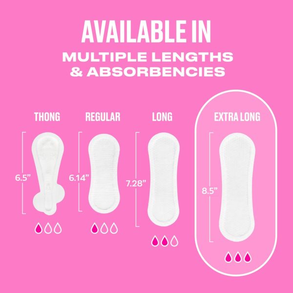 Carefree Panty Liners for Women Long, Unwrapped, Unscented, 92ct - Image 10