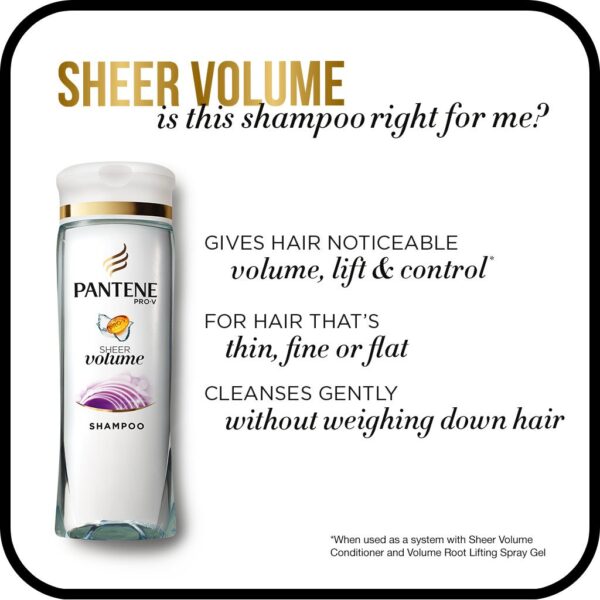 Pantene Pro-V Sheer Volume Shampoo, 12.6 Fl Oz - Image 3