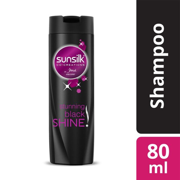 Sunsilk Stunning Black Shine Shampoo, 80ml - Image 2
