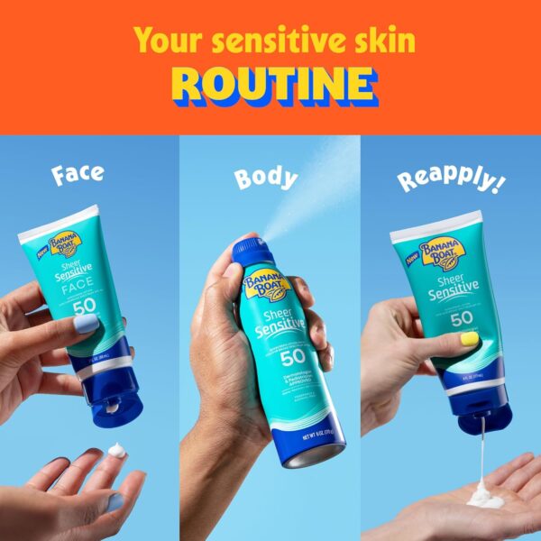 Banana Boat Sheer Sensitive Body Lotion, SPF 50, 6oz - Image 8