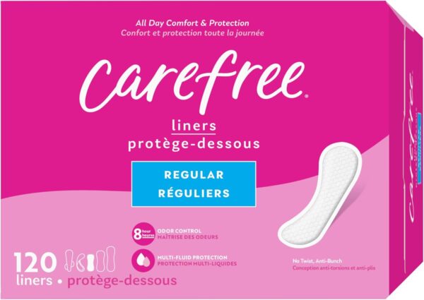 Carefree Panty Liners for Women, Regular, Unwrapped, Unscented, 120ct - Image 9