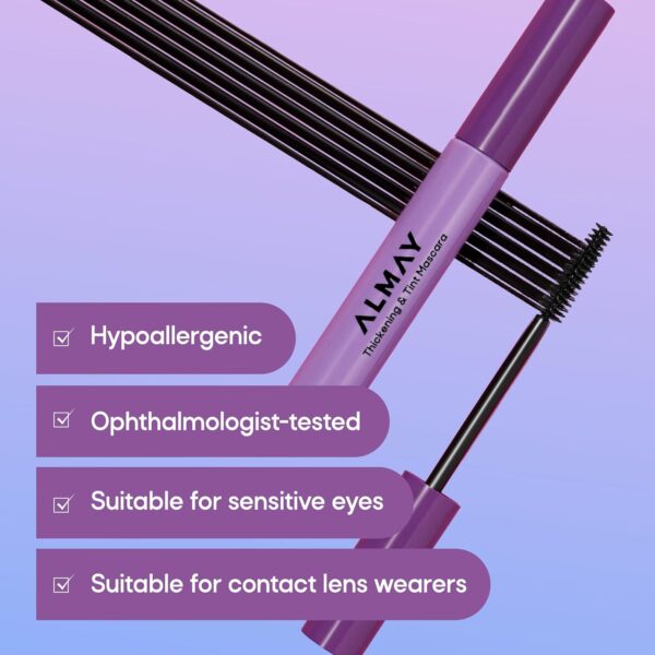 Almay Thickening & Tint Mascara, Nourishing Mascara, Hypoallergenic, 402 Black - Image 10
