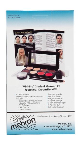 Mehron Makeup Mini-Pro Student Makeup Educational Kit (Medium/Olive) - Image 3