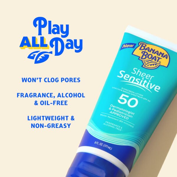 Banana Boat Sheer Sensitive Body Lotion, SPF 50, 6oz - Image 7