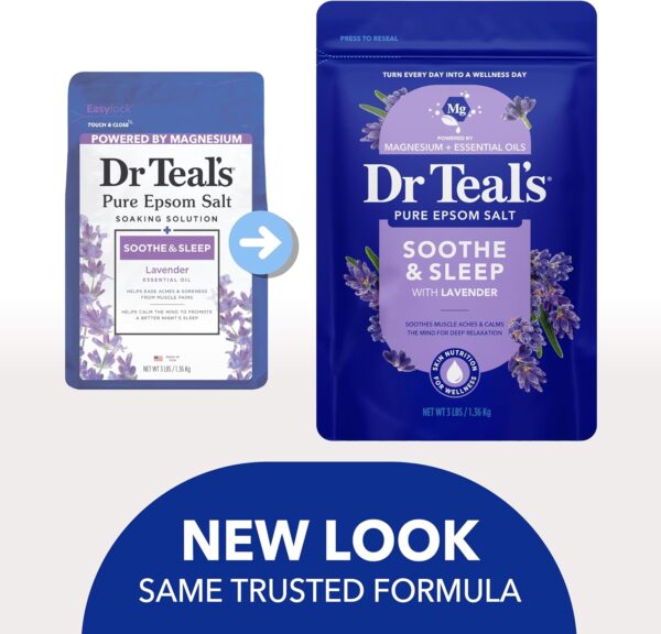 Dr Teal's Epsom Salt Soaking Solution, Soothe & Sleep, Lavender, 3lbs - Image 3