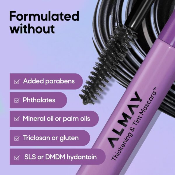 Almay Thickening & Tint Mascara, Nourishing Mascara, Hypoallergenic, 402 Black - Image 9