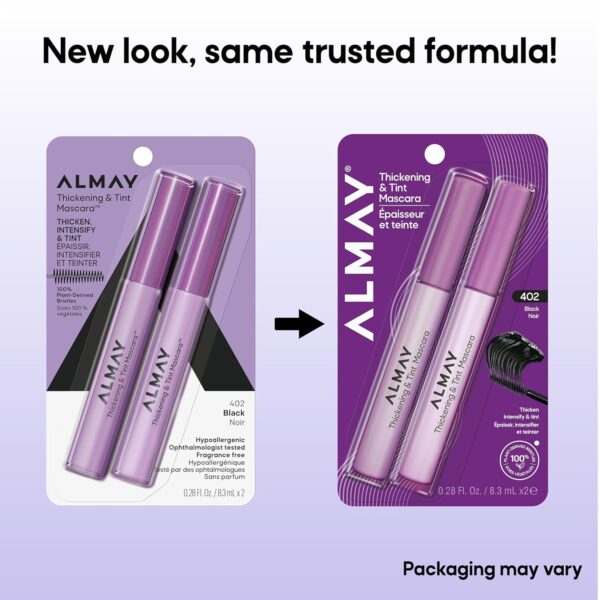 Almay Thickening & Tint Mascara, Nourishing Mascara, Hypoallergenic, 402 Black - Image 5