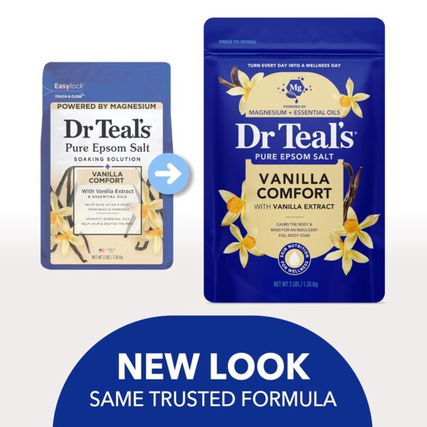 Dr Teal's Epsom Salt Magnesium Soak, Vanilla Comfort, 3 lbs - Image 3