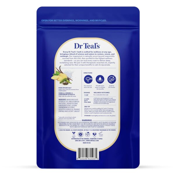Dr Teal's Epsom Salt Magnesium Soak, Vanilla Comfort, 3 lbs - Image 2