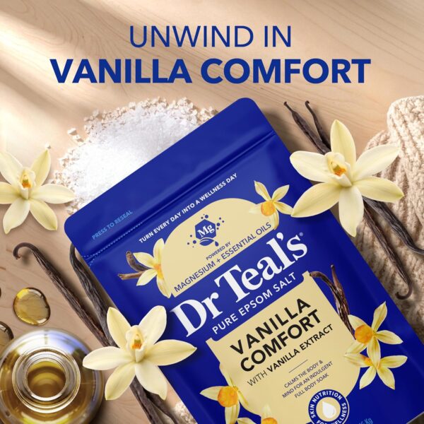 Dr Teal's Epsom Salt Magnesium Soak, Vanilla Comfort, 3 lbs - Image 4