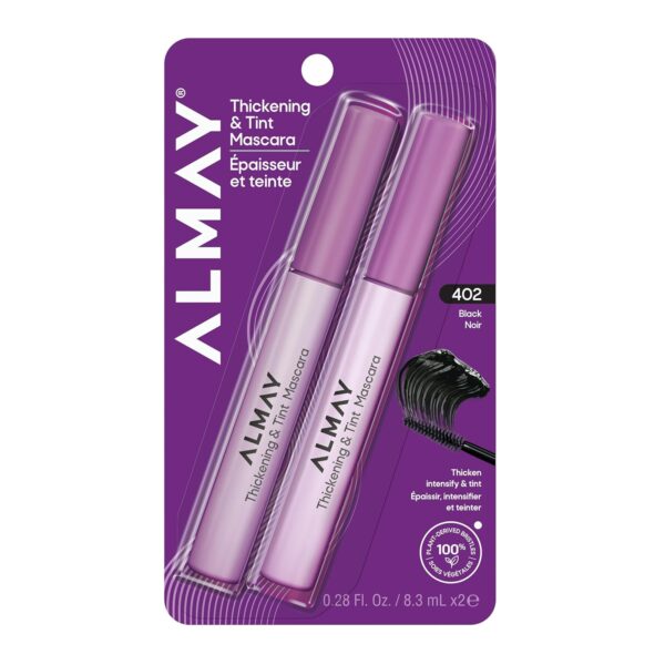 Almay Thickening & Tint Mascara, Nourishing Mascara, Hypoallergenic, 402 Black