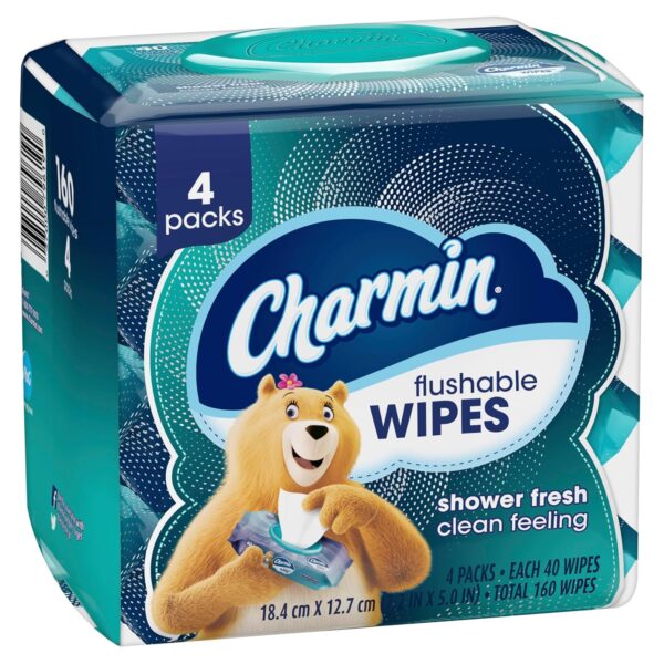Charmin Flushable Wipes, 160 Total Wipes (4 Packs of 40) - Image 7