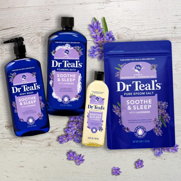 Dr Teal's Epsom Salt Soaking Solution, Soothe & Sleep, Lavender, 3lbs - Image 8