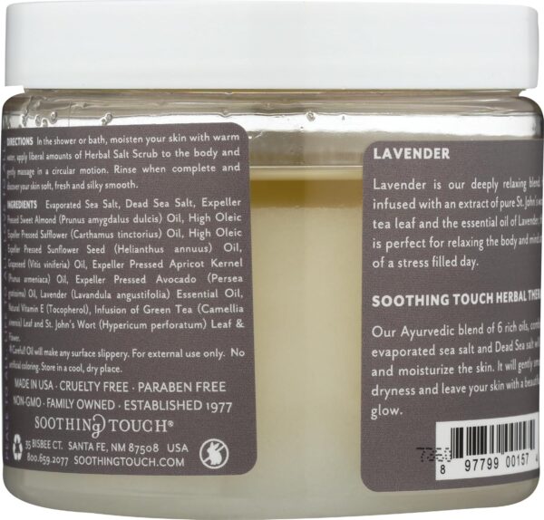 Soothing Touch Herbal Salt Scrub, Lavender - 20 Oz - Image 2