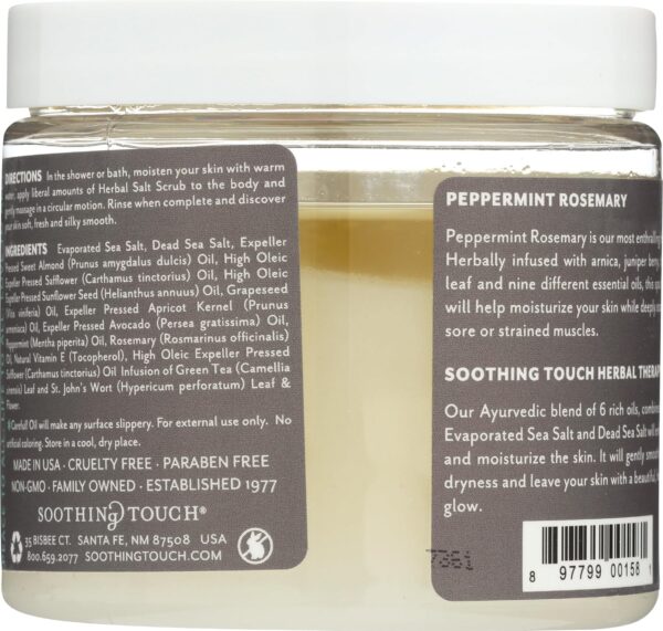 Soothing Touch Herbal Salt Scrub, Peppermint Rosemary - 20 Oz - Image 2