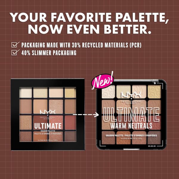 NYX PROFESSIONAL MAKEUP, Ultimate Shadow Palette, Eyeshadow Palette - Warm Neutrals - Image 7